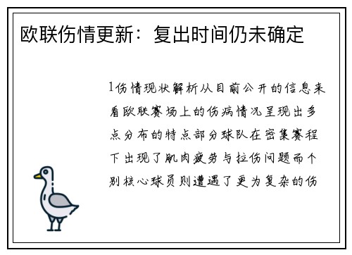 欧联伤情更新：复出时间仍未确定